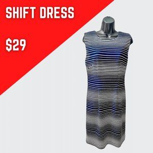 Ladies shift dress - Navy and white stripe - Springtime dresses